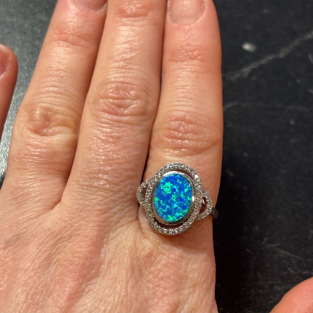 Silver Art Deco Cocktail Ring